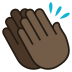 👏🏿 clapping hands: dark skin tone display on JoyPixels